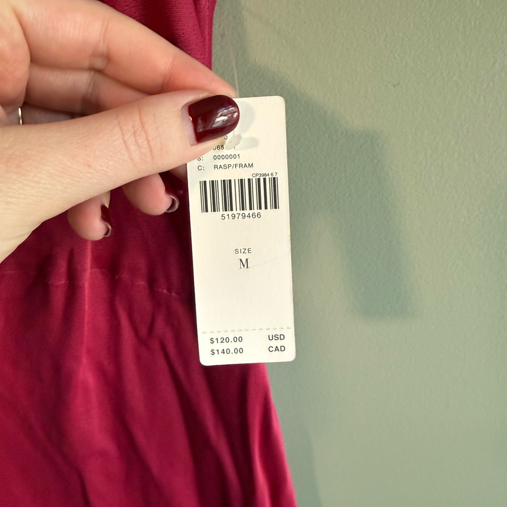 Raspberry Anthropologie Elyse Bias Slip Dress - Picture 6 of 7